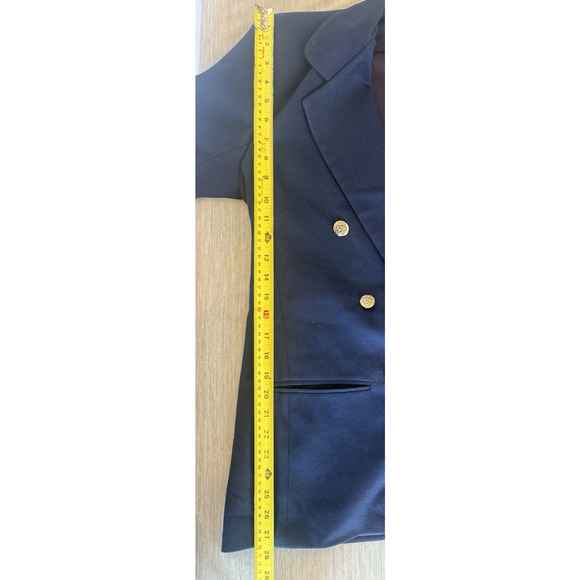 Vintage Dumas Womens Navy Wool Doublebreasted Blazer Size 10 Gold Buttons USA - Picture 12 of 13